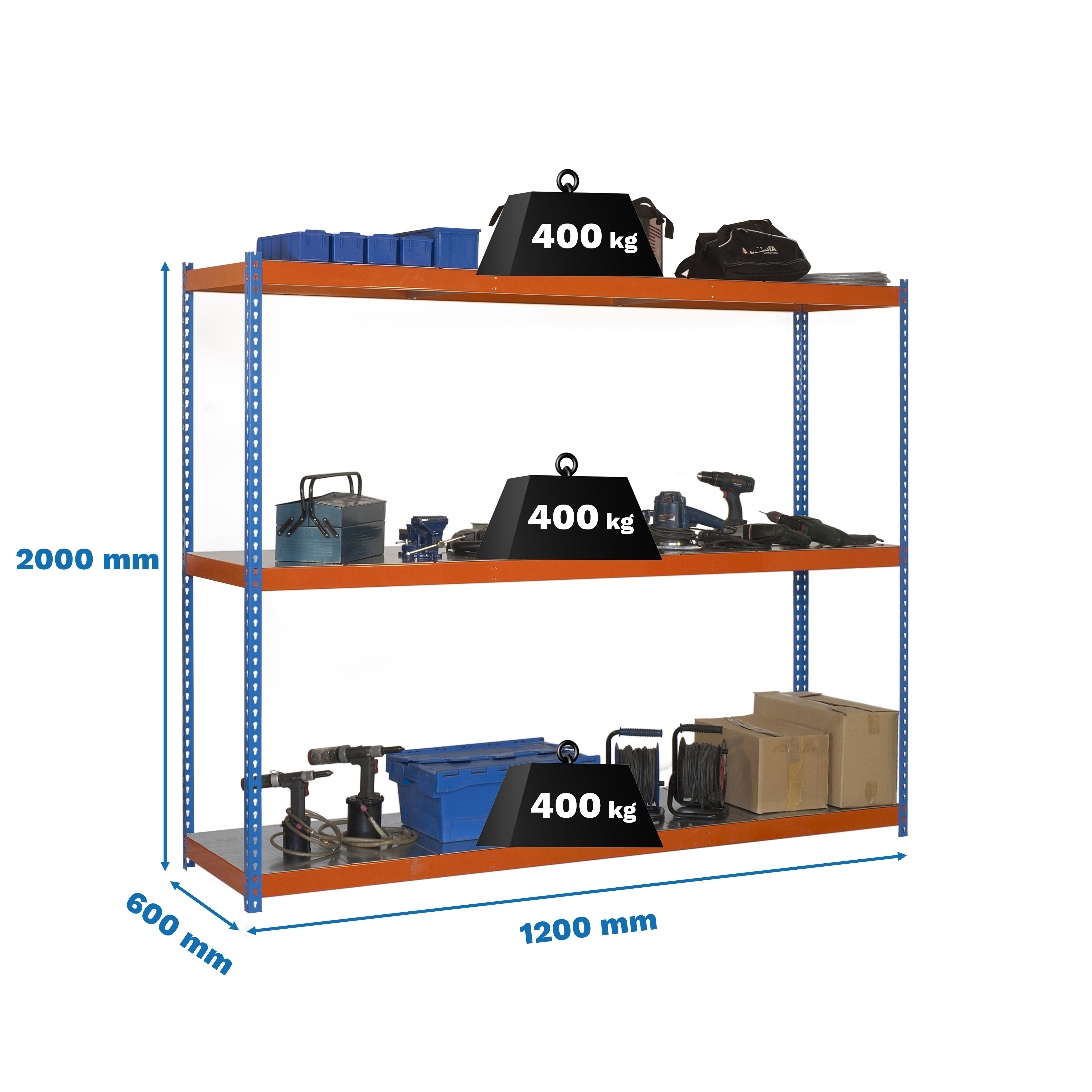 Estantería SIMONRACK Ecoforte 1206-3 metal azul/naranja/galva