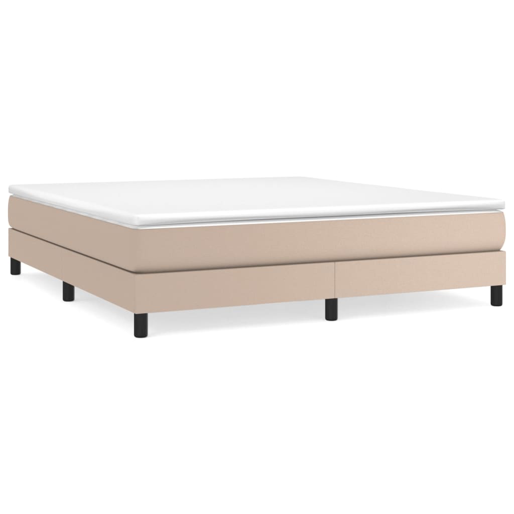 vidaXL Estructura Estructura de cama con somier cuero sintético capuchino 180x200cm