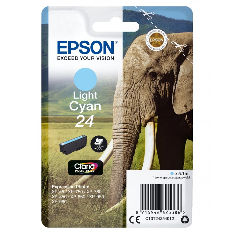 Epson - Elephant Cartucho 24 cian claro C13T24254012