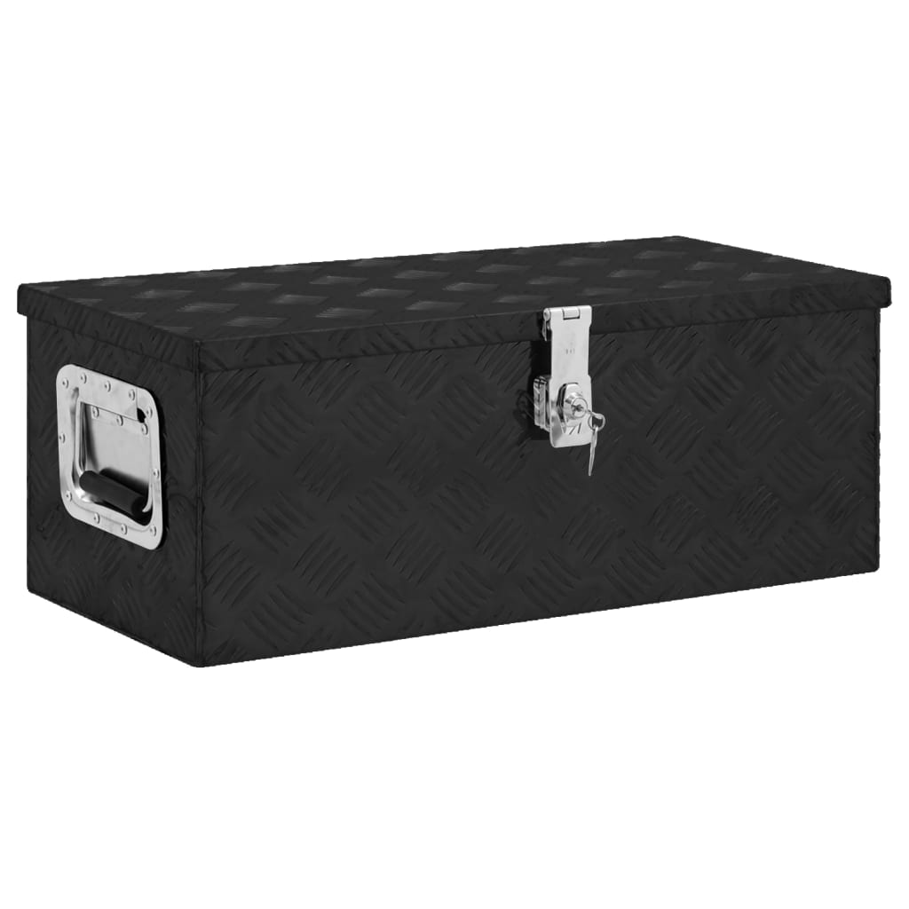 vidaXL Caja de Almacenaje de Aluminio Exterior Patio Tapa Aparador Color Negro,  Plateado, y mas