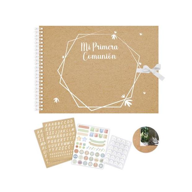 Libro de Firmas y Fotos de Comunión, personalizable, incluye pegatinas. Geo