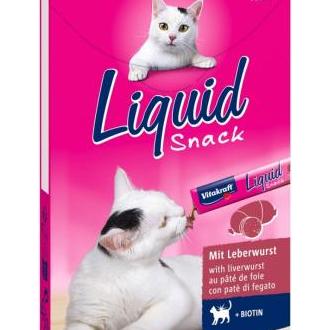 Vitakraft Cat Liquid Snack Paté con Biotina (Gatos , Snacks , Semi-húmedos) - 6x15 gr