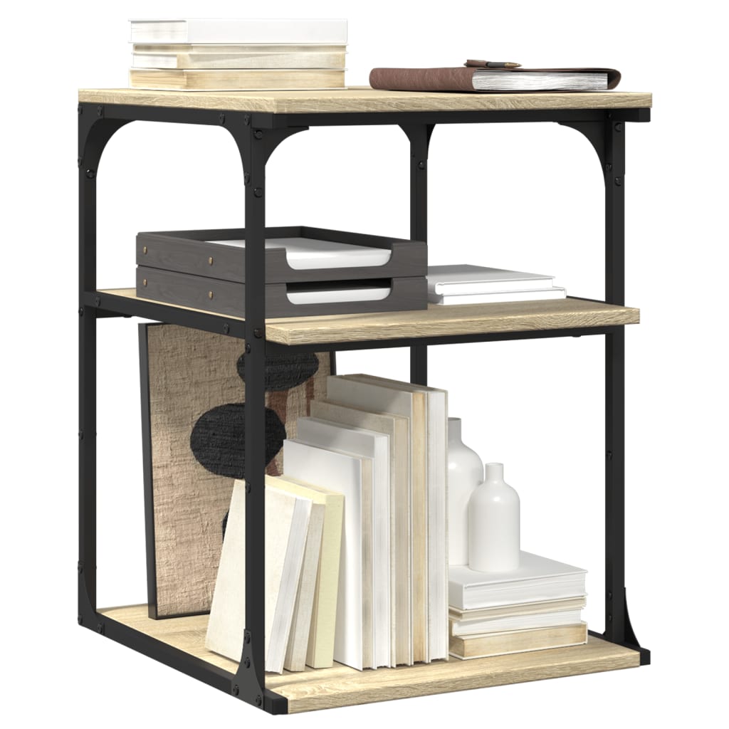vidaXL Soporte de impresora 3 niveles 43x48x64 cm Color Gris sonoma,  Negro,  Marrón roble y mas
