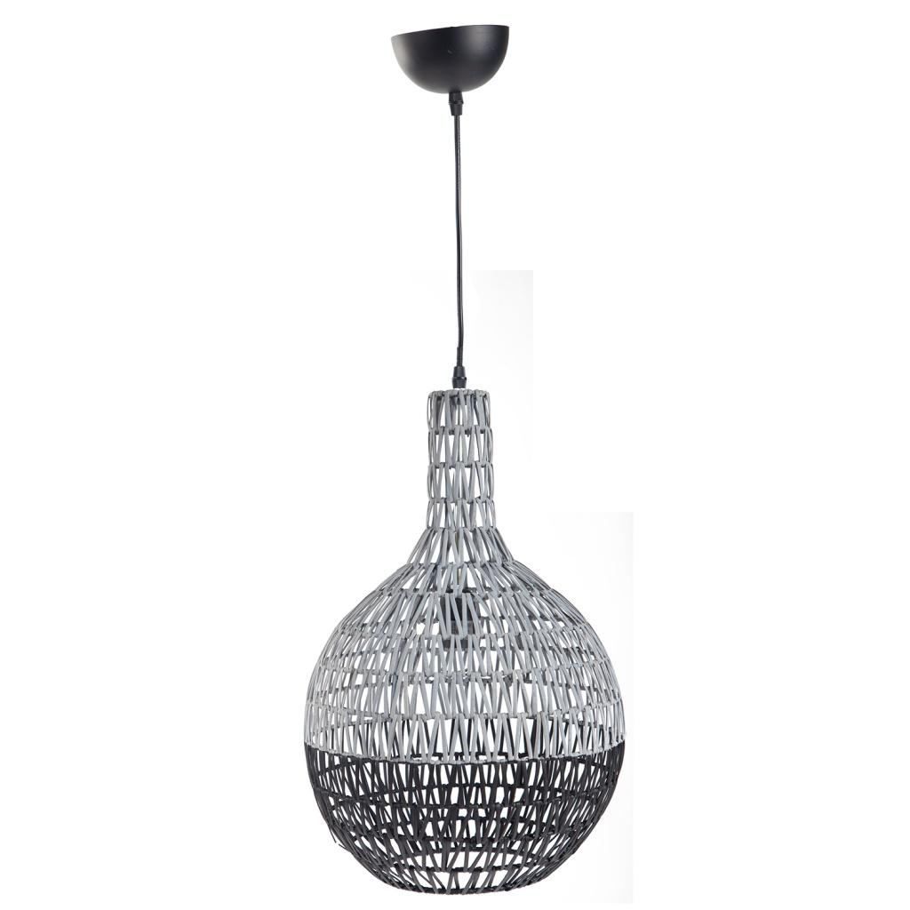 Lampara De Techo De Metal Y Rattan Medidas: 33x33x53cm