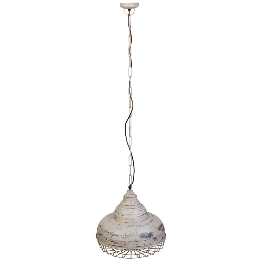 Lampara De Techo De Metal Gris Medidas: 44x44x43cm