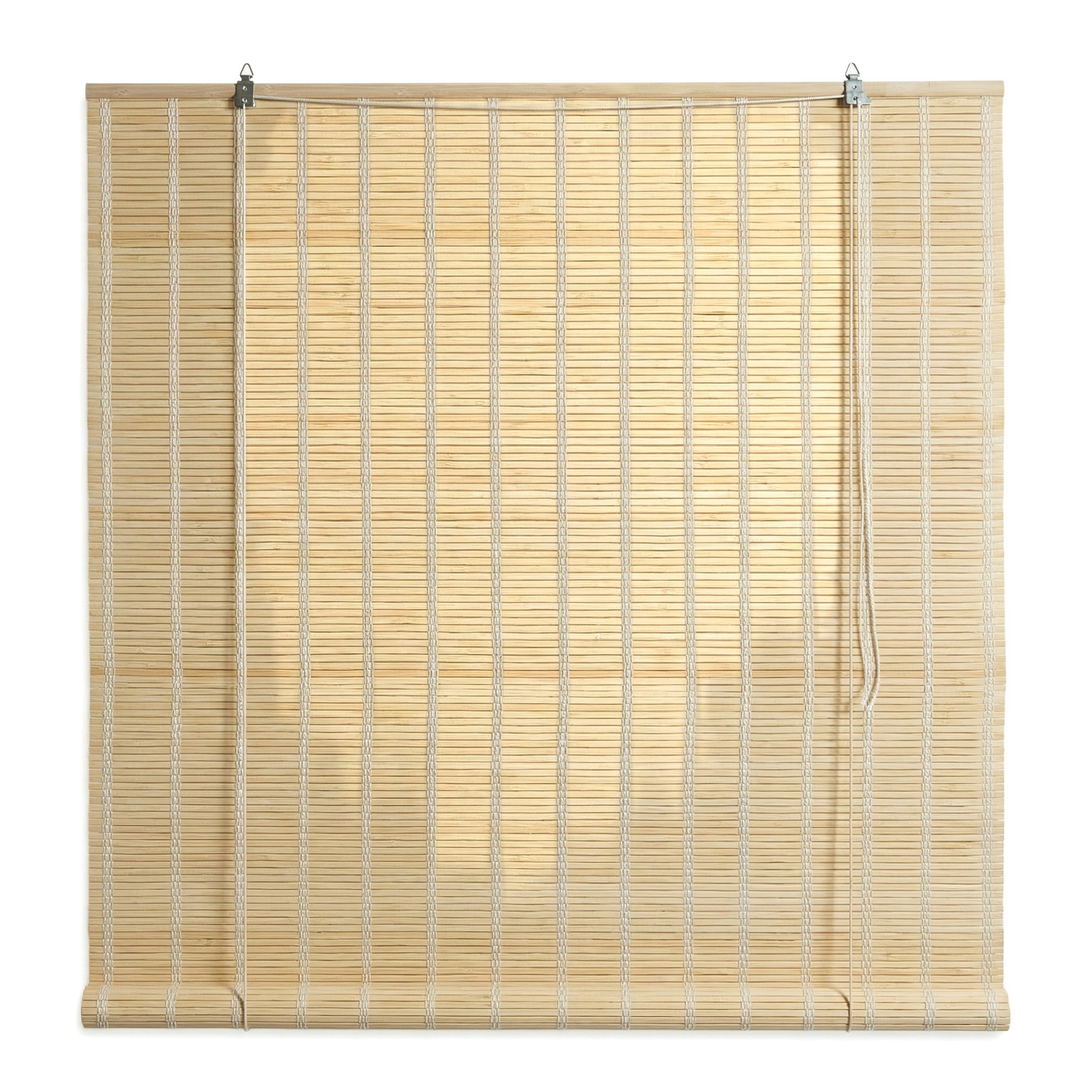 Estor Enrollable de Bambú Natural Beige –MEJORADA- Persiana Romana Ecológica con Kit de Instalación Incluido – 14 Medidas Disponibles para Ventana, Puerta o Terraza