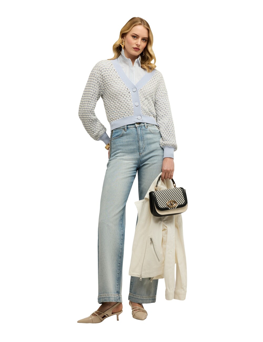 Motivi - Chaqueta de punto corta en lurex calado