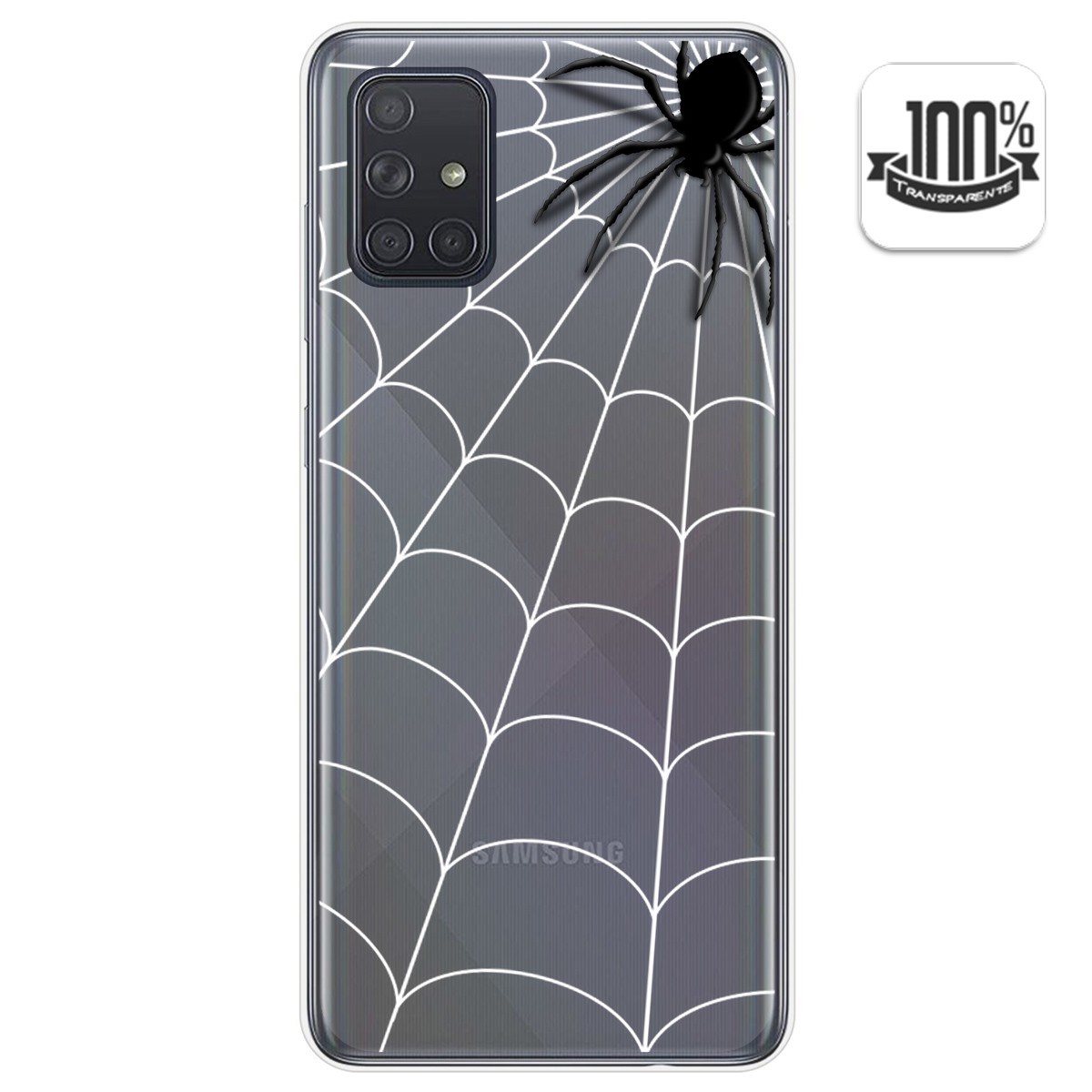 Tumundosmartphone Funda Gel Transparente Samsung Galaxy A71 5G Personalizada Dibujo Araña