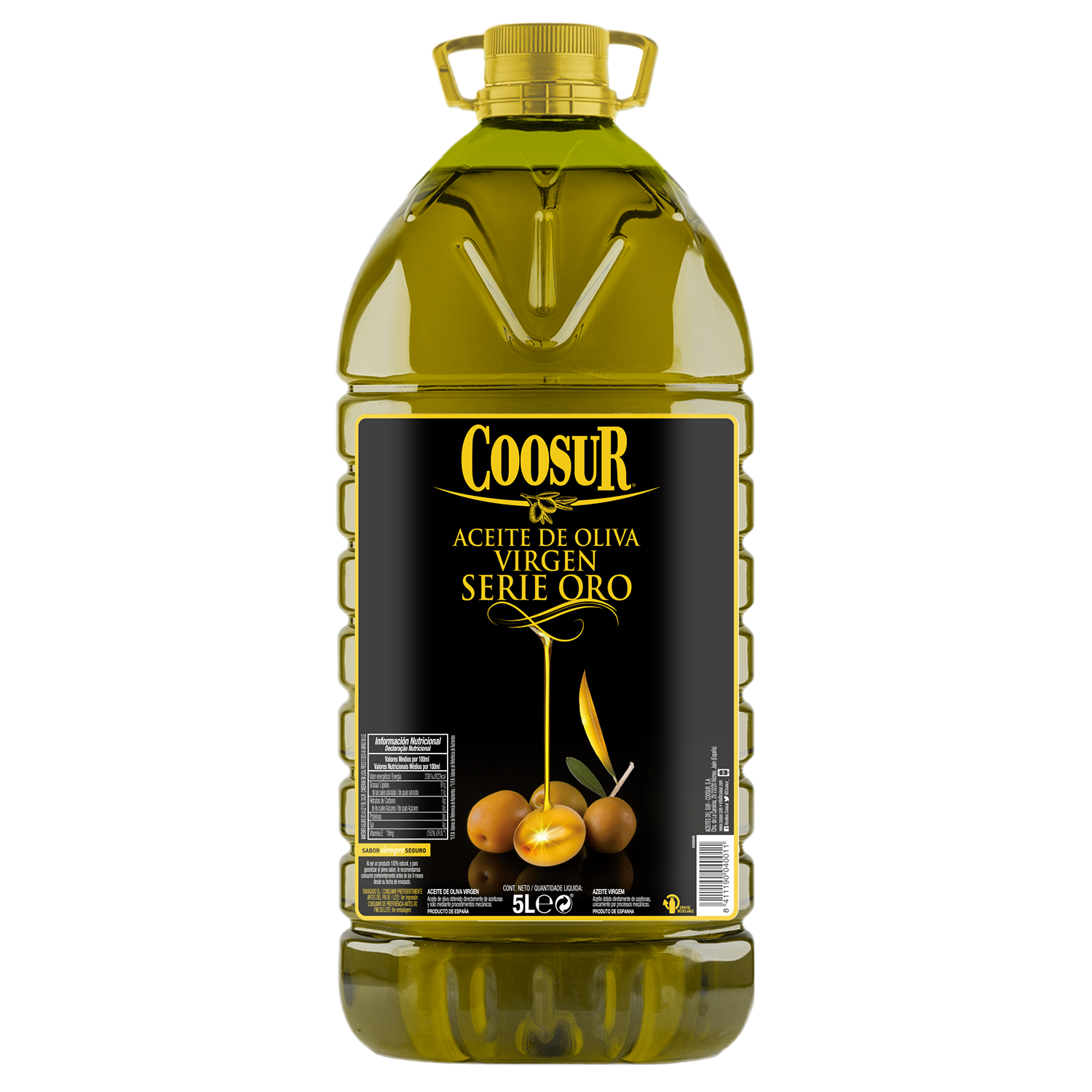 Aceite de Oliva Virgen Garrafa 5L Serie Oro Coosur