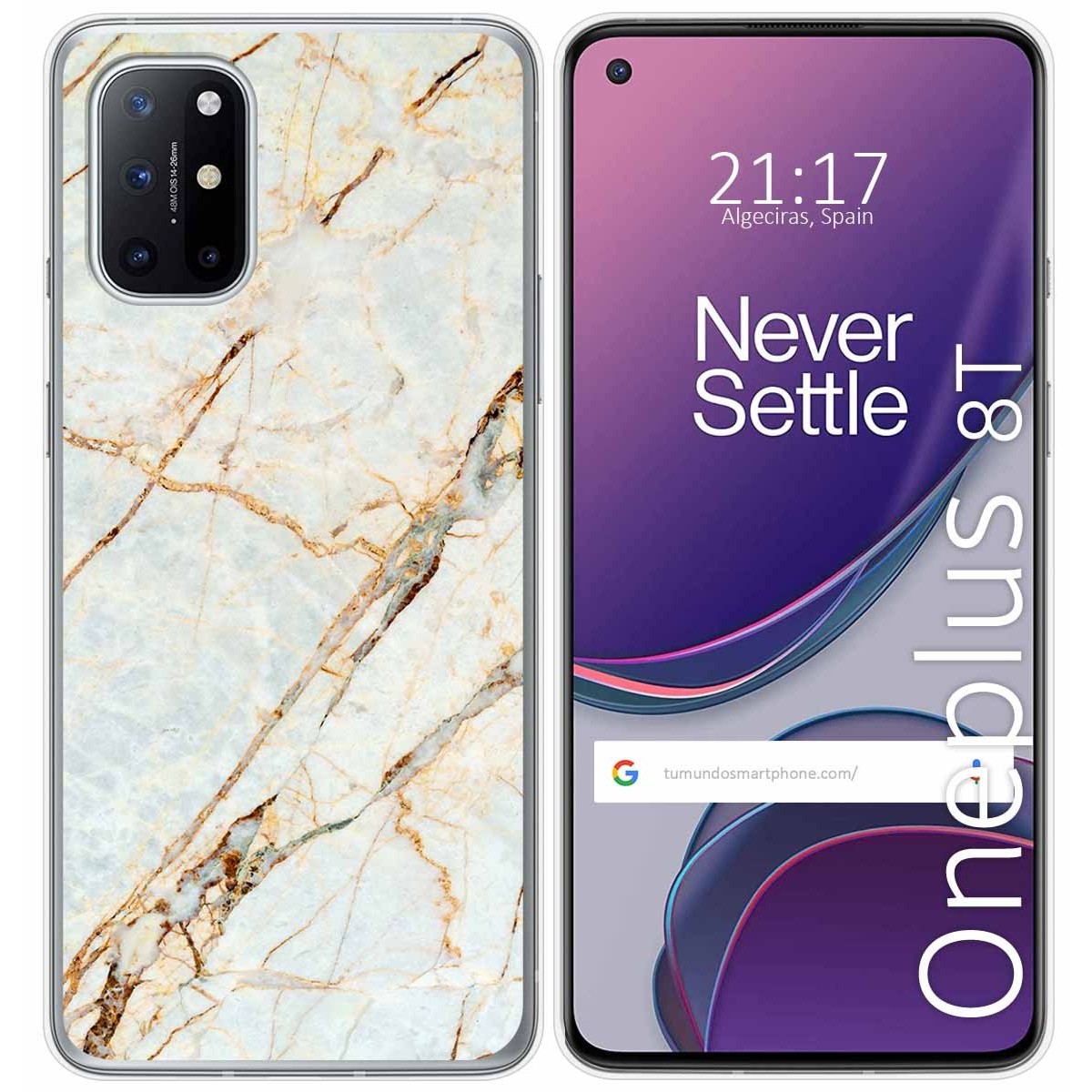 Tumundosmartphone Funda Gel Tpu para OnePlus 8T 5G diseño Mármol 13 Dibujos
