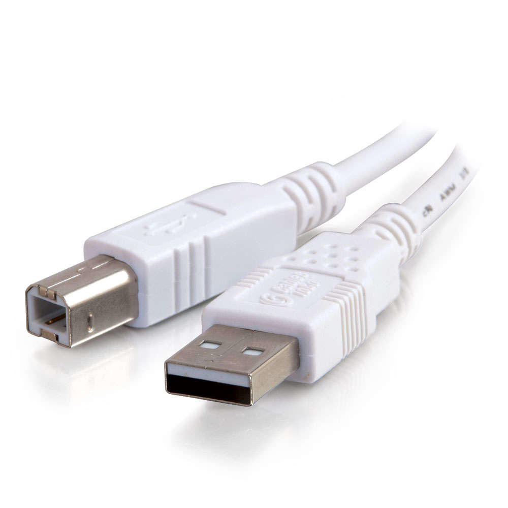 C2G - Cable USB - 4 Pin USB Tipo A (M) - 4 Pin USB Tipo B (M) - 3 m (USB/USB 2.0) - Blanco