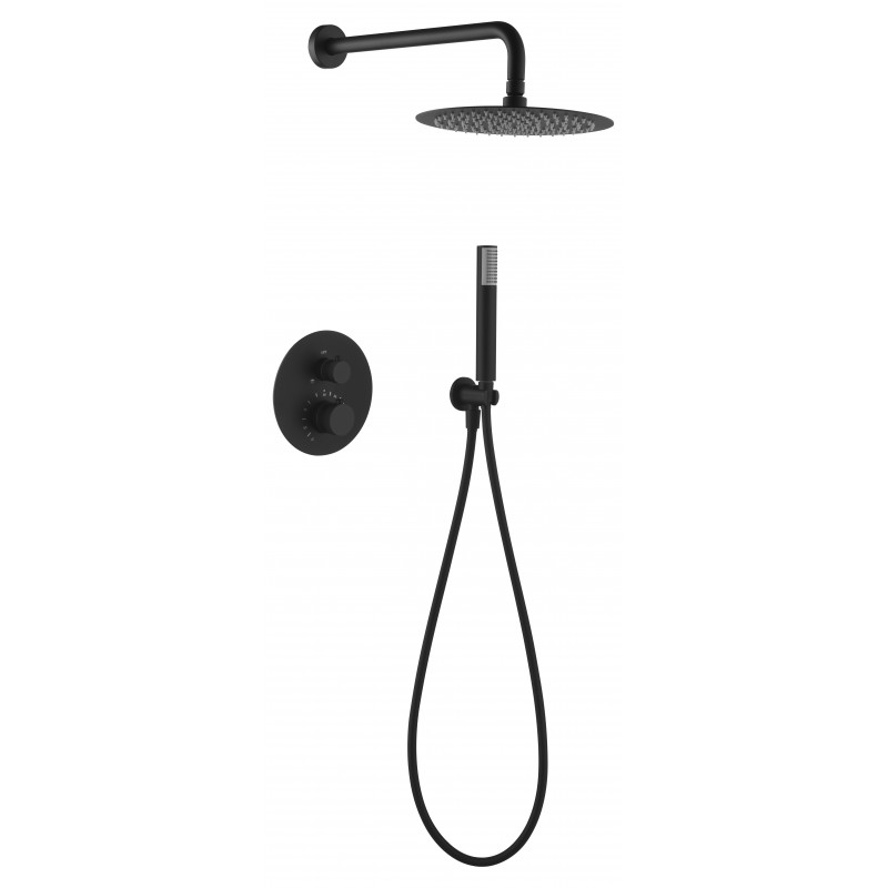 Imex Line GTD038/NG conjunto para ducha termostática empotrada diseño negro mate