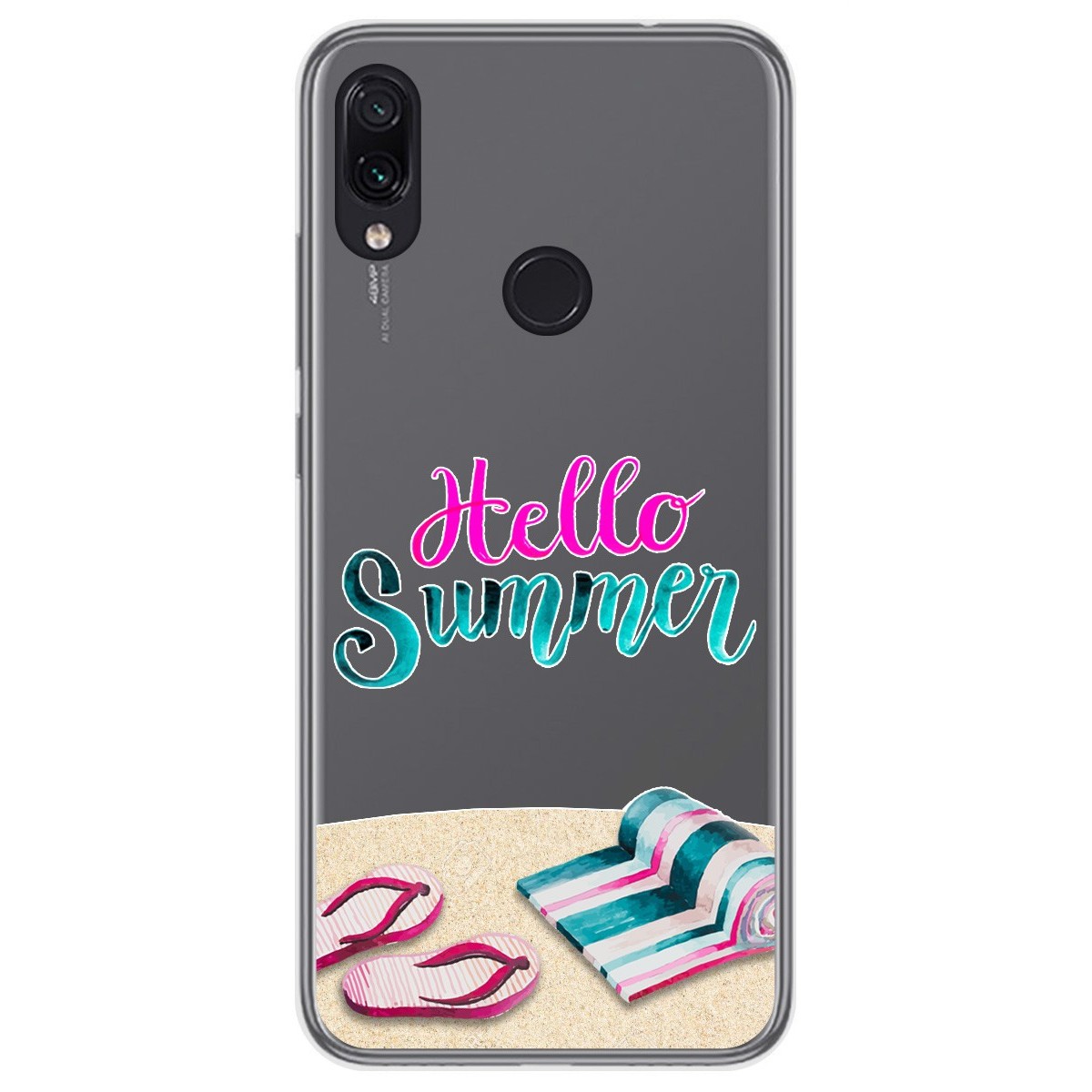 Tumundosmartphone Funda Gel Transparente para Xiaomi Redmi Note 7 diseño Summer Dibujos
