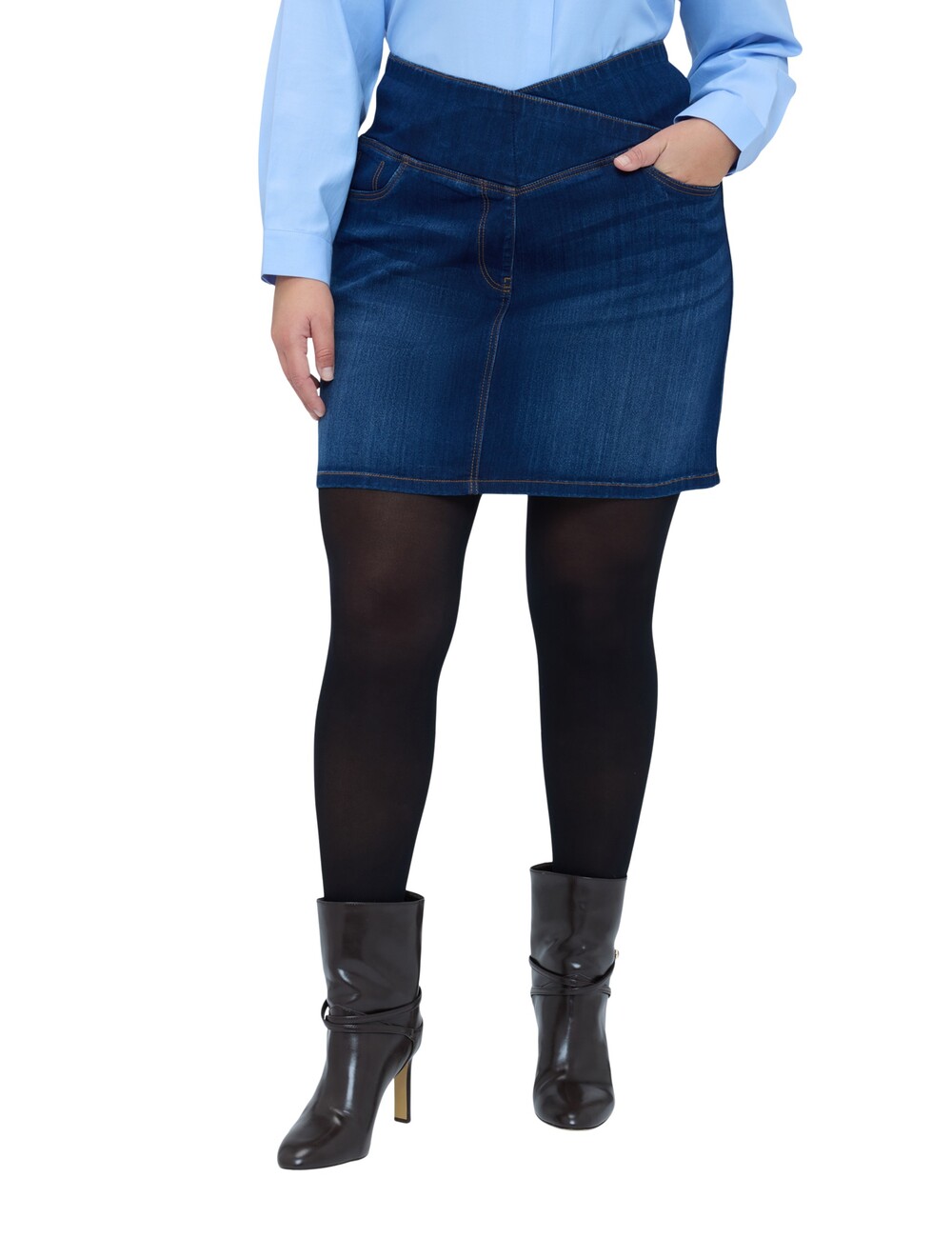 Fiorella Rubino - Minifalda de denim línea A