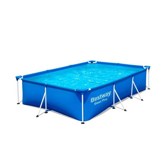 Piscina desmontable rectangular Bestway Splash FP de PVC azul 400x211x81 cm con depuradora incluida tipo I de 1.249 L/h y capacidad 5.700 L para jardín