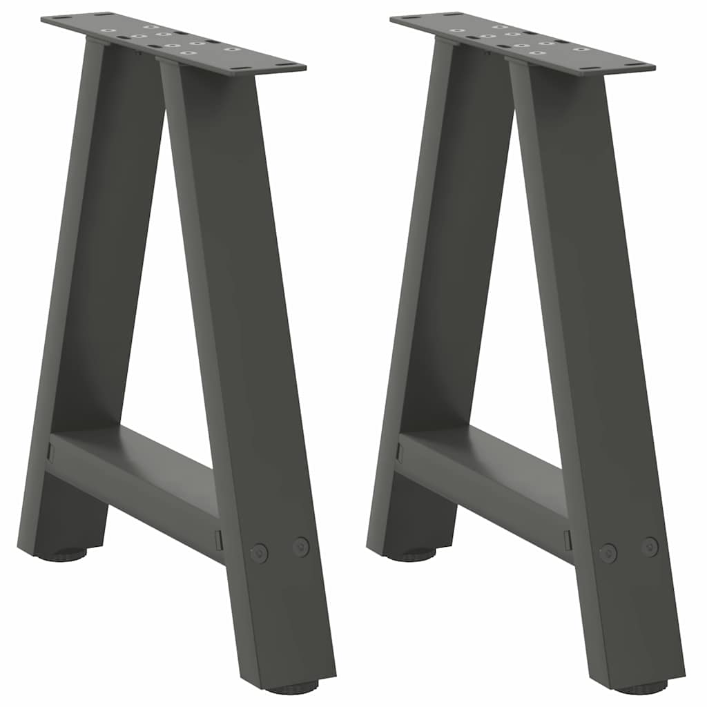 vidaXL Patas para mesa de centro en forma de A (2 unidades) 50 x (42-43) cm, acero