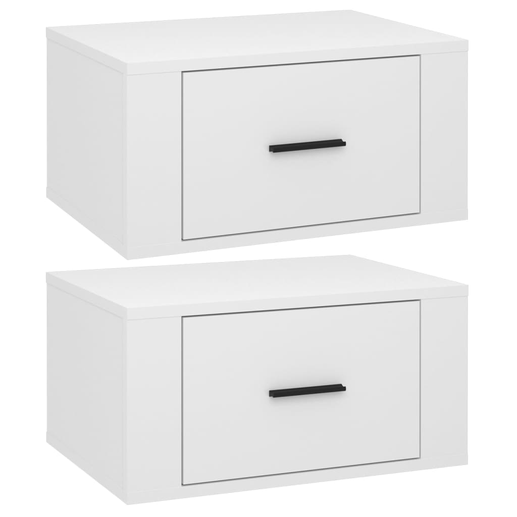 Vidaxl Mesita de Noche de Pared 50x36x25 Cm Blanco- 2 Unidades