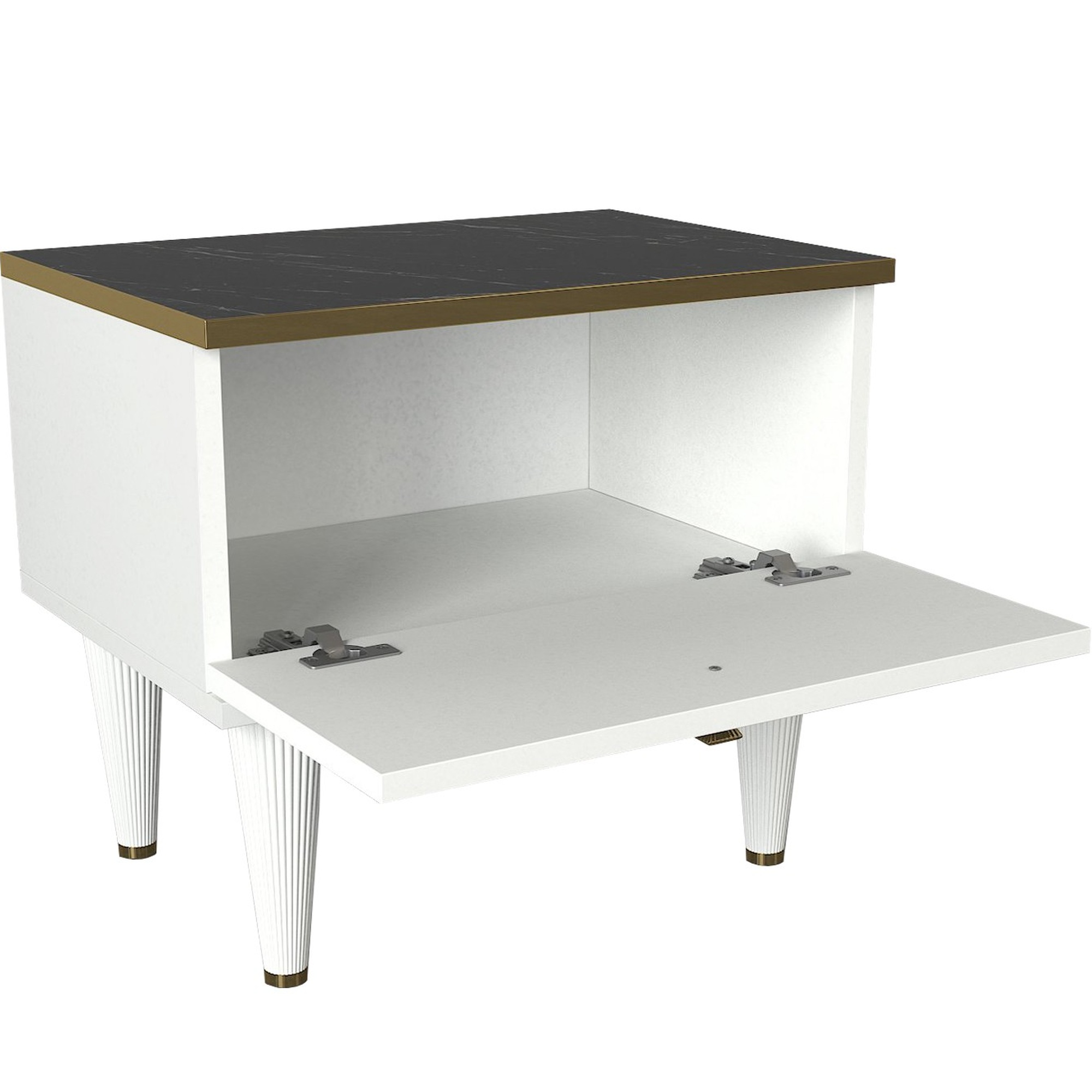 Mesilla,100% Tablero de aglomerado rechapado en melamina, Color Blanco Oro Negro WELLHOME