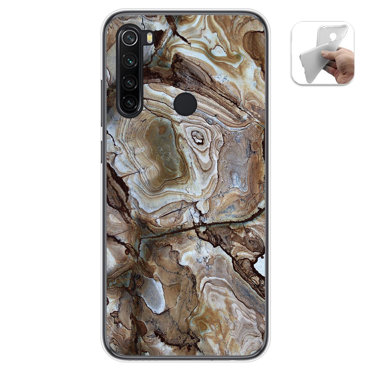 Tumundosmartphone Funda Gel Tpu para Xiaomi Redmi Note 8T diseño Mármol 14 Dibujos