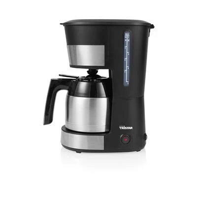 Tristar - Cafetera termo CM-1283 de acero inoxidable 900 W con jarra térmica de 1 L para casa o camping, negro