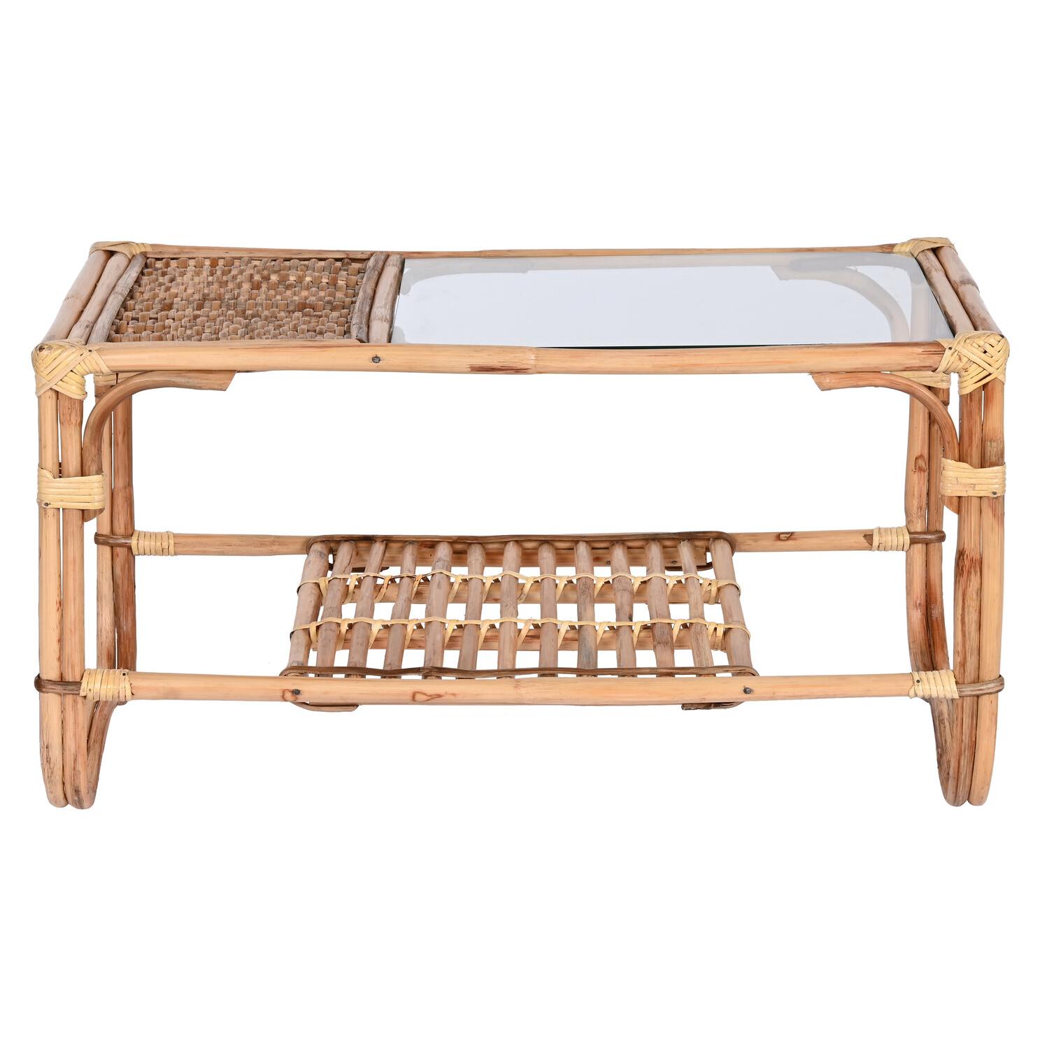 Mesa Centro Ratan Bambu 76X46X40 Natural - Fijalo - El mejor complemento para tu hogar.