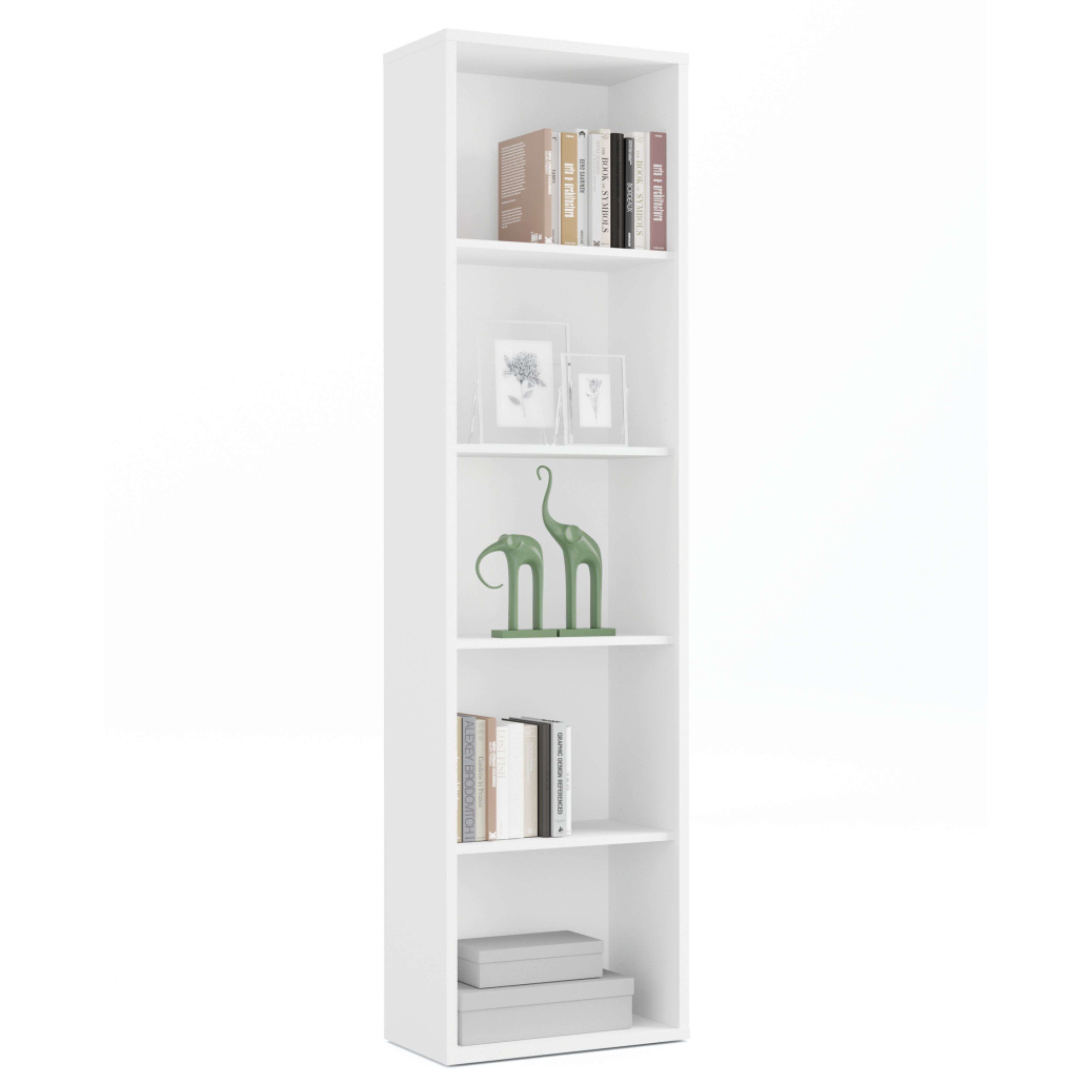 Miroytengo Estantería Librería Estrecha Scaled Color Blanco 197x52x33 cm
