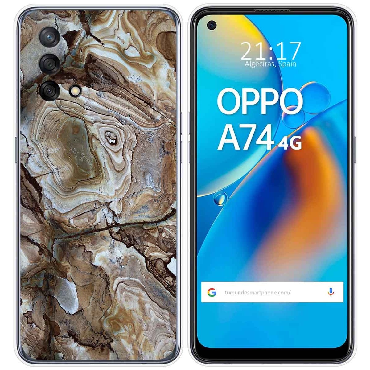 Tumundosmartphone Funda Gel Tpu para Oppo A74 4G diseño Mármol 14 Dibujos