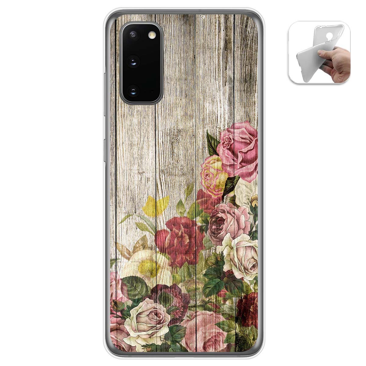Tumundosmartphone Funda Gel TPU Personalizada Samsung Galaxy A41 Diseño Madera 08