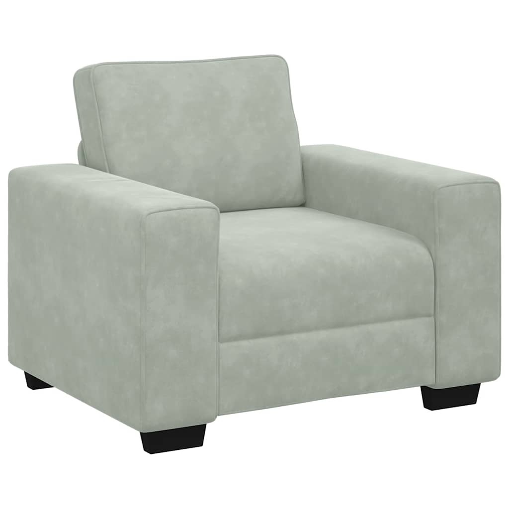 Sillón sofá gris claro 100x77x82 cm terciopelo
