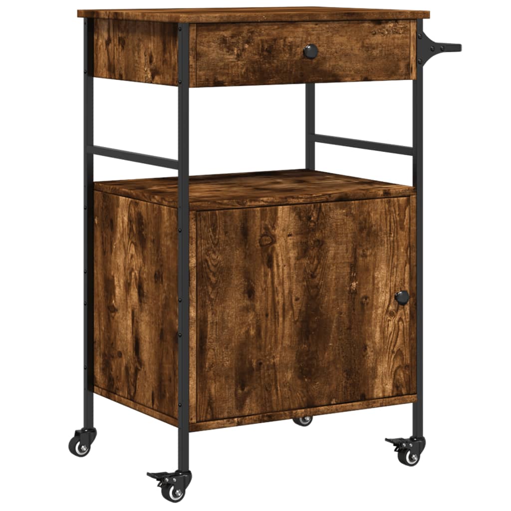 vidaXL Carrito de cocina de madera de ingeniería 56x43x89,5 cm