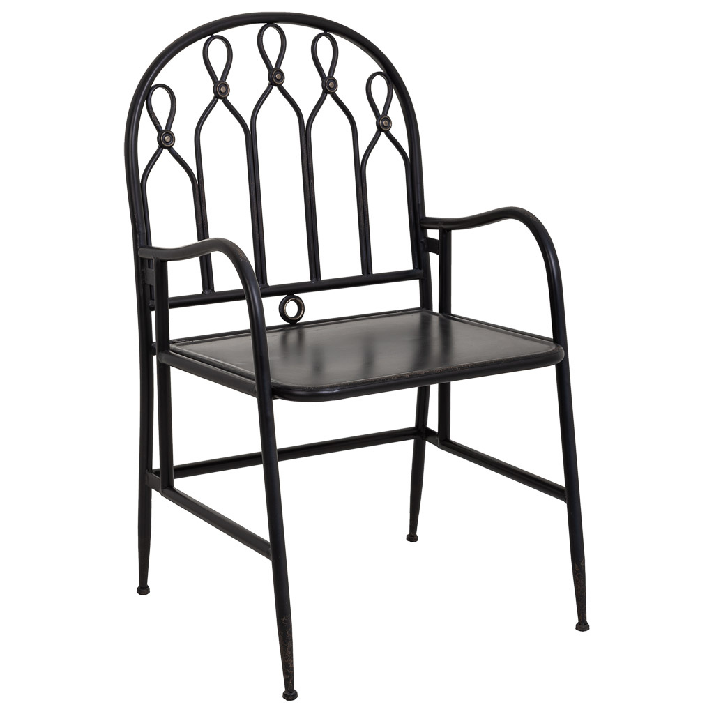 WANDERLUST DECO Silla de Comedor Negra de Metal 55x56x96h Cm - Diseño Moderno y Resistente
