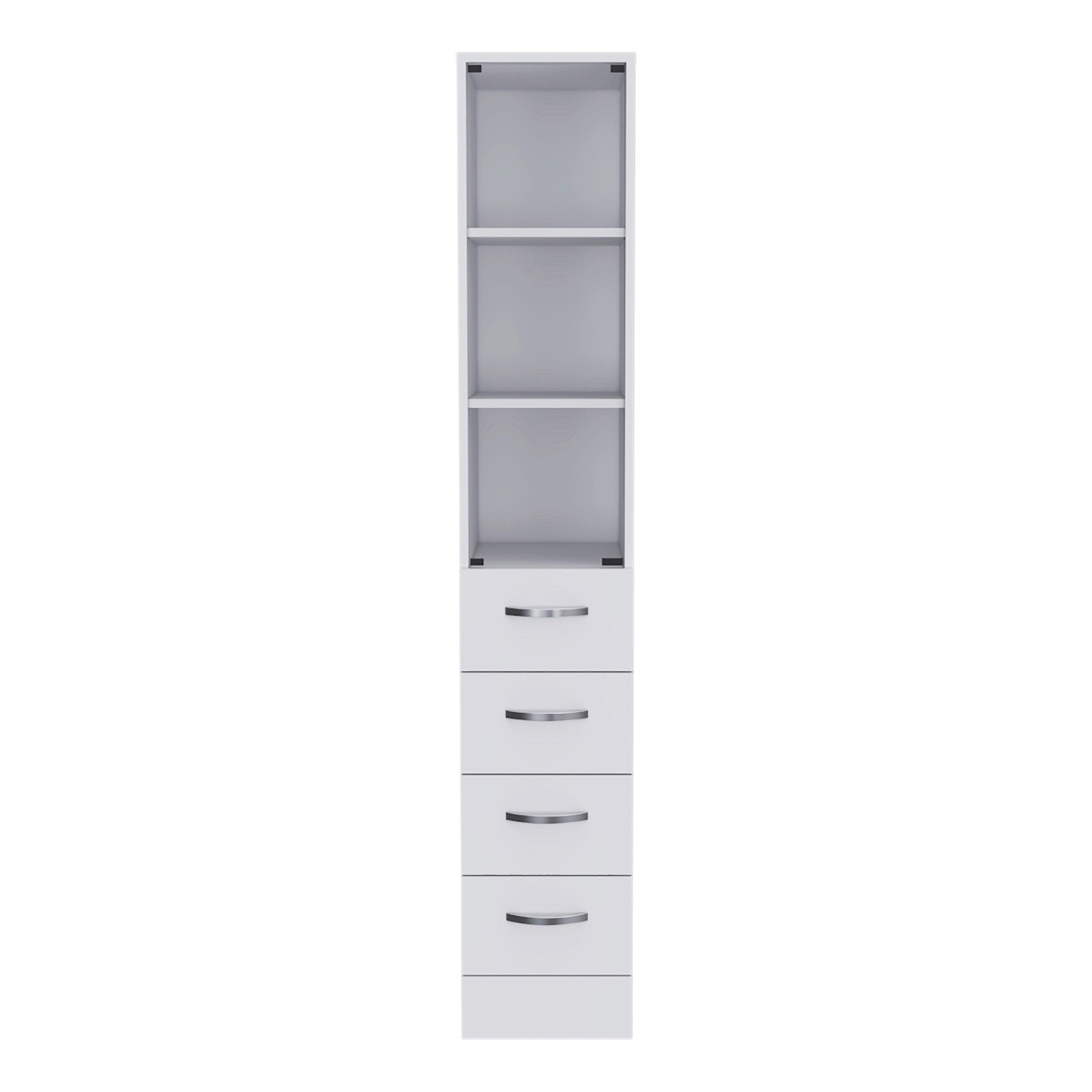 TUHOME Columna de baño Vanguard, con cuatro cajones y tres estantes.