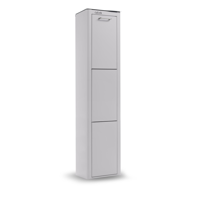DON HIERRO - Cubo de basura y reciclaje lacado, 3 cubos gran capacidad, CUBEK-