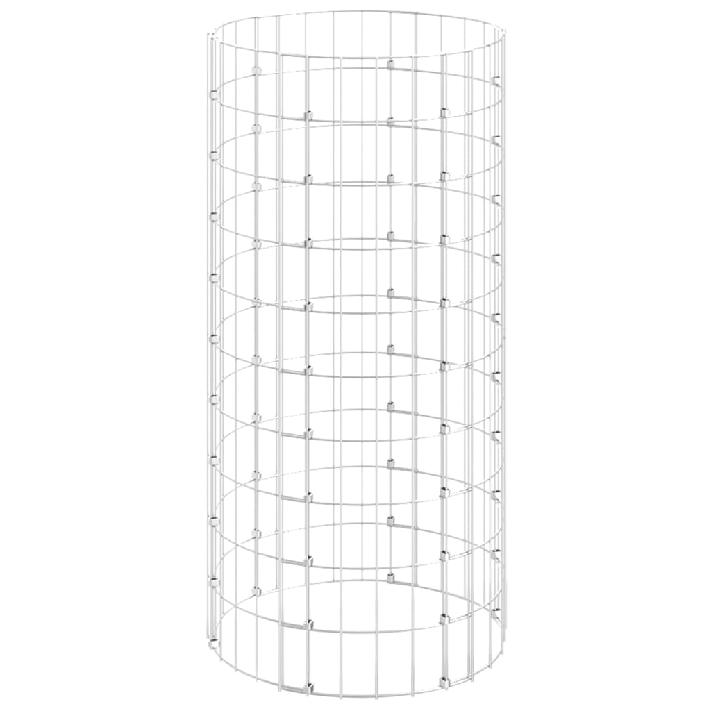 Vidaxl Poste Circular de Gaviones Acero Galvanizado Ø 30 X 50 Cm - Perfecto para Plantas y Animales