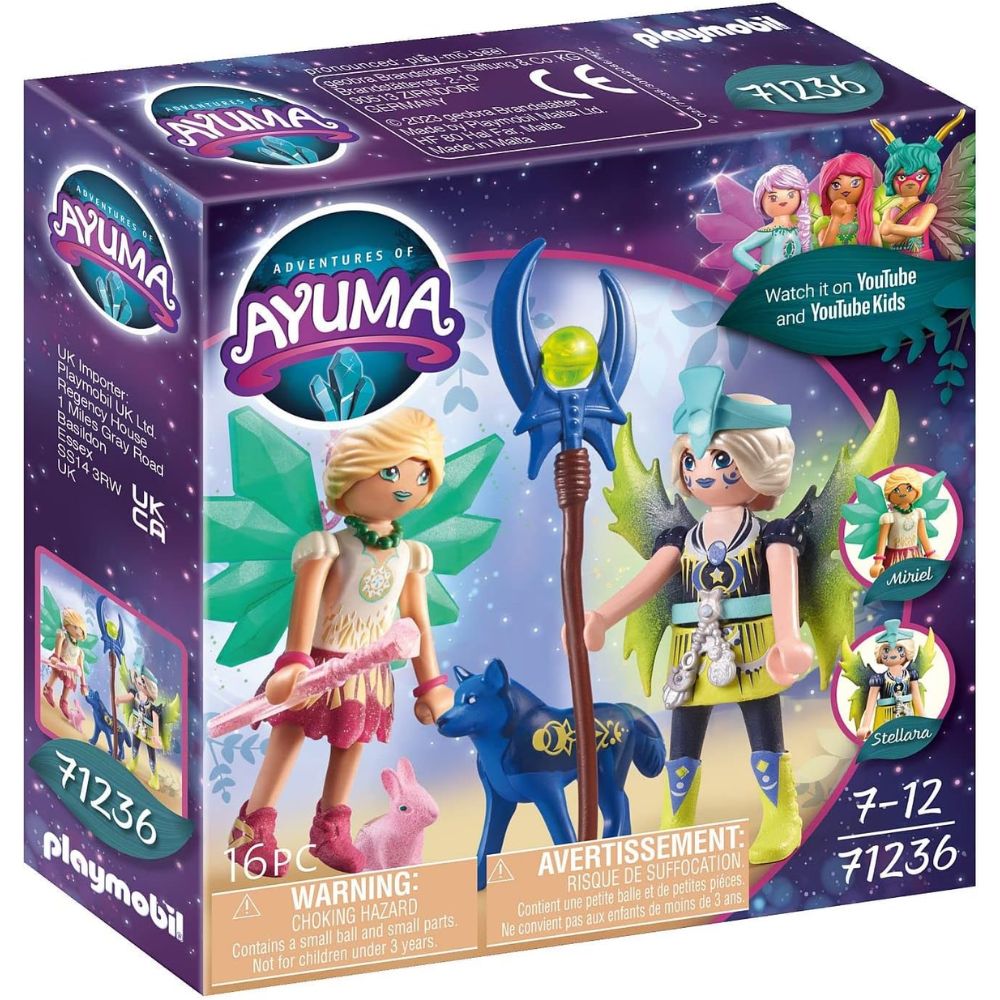 PLAYMOBIL Crystal y Moon Fairy con animales del alma, multicolor (71236) Ayuma