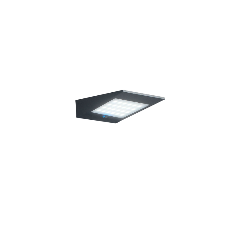 Lámpara de pared LED solar de 2,2 W con batería y fotovoltaica IP54, gris oscuro - ZAFFERANO