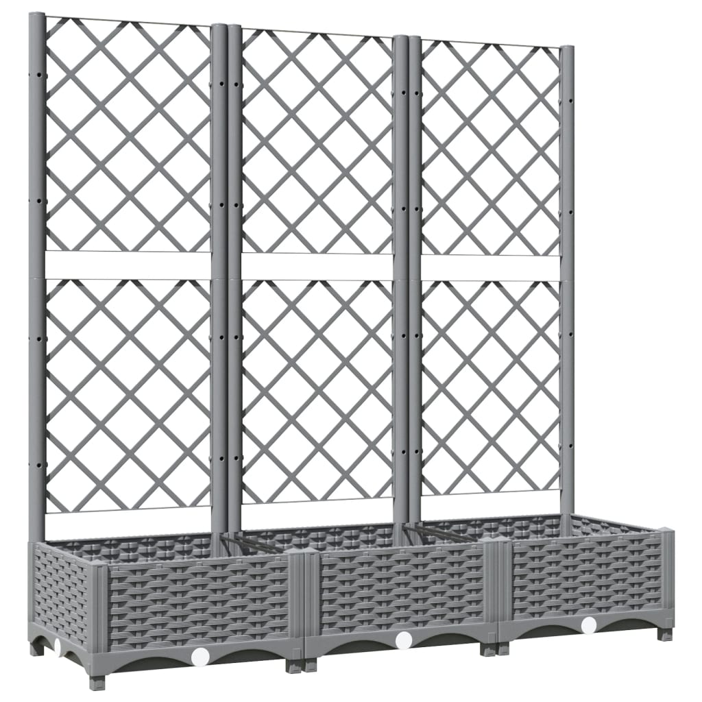 vidaXL Jardinera con enrejado PP 120x40x121,5 cm Color Gris oscuro,  Marrón,  Negro y mas