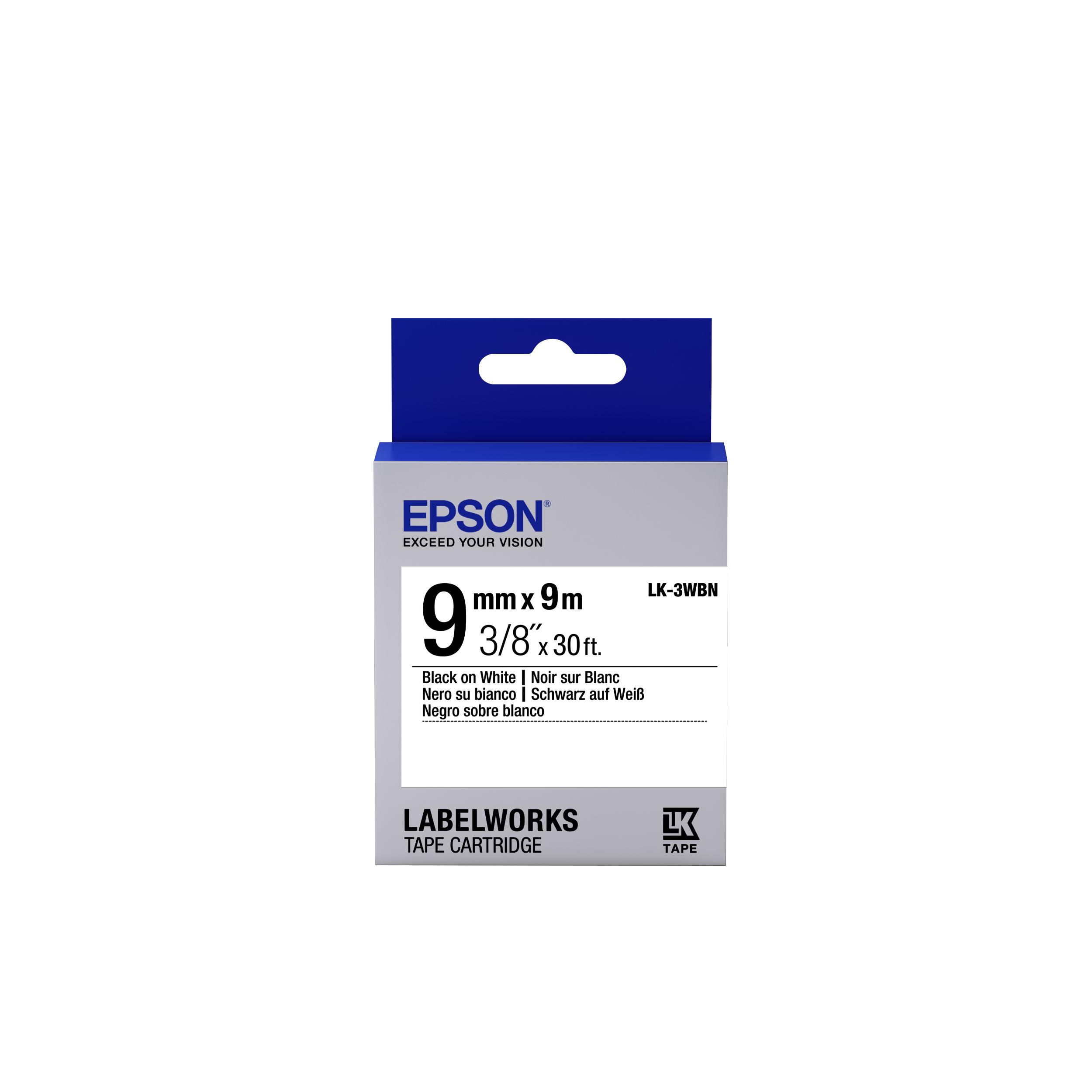 Epson Cinta estándar - LK-3WBN estándar negra/blanca 9/9
