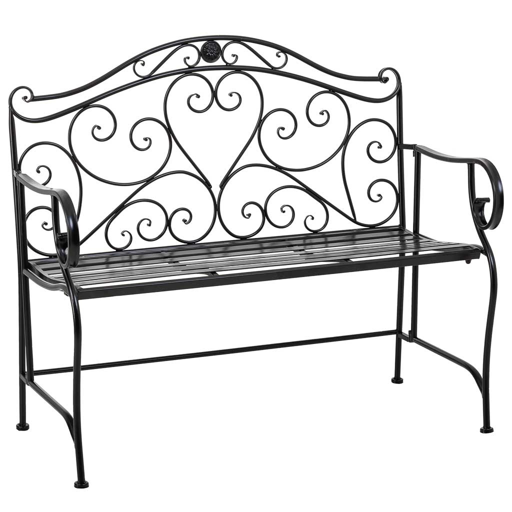 Wonderlust Deco - Banco de forja negro 110x50x88 Negro 110x50x88h cm