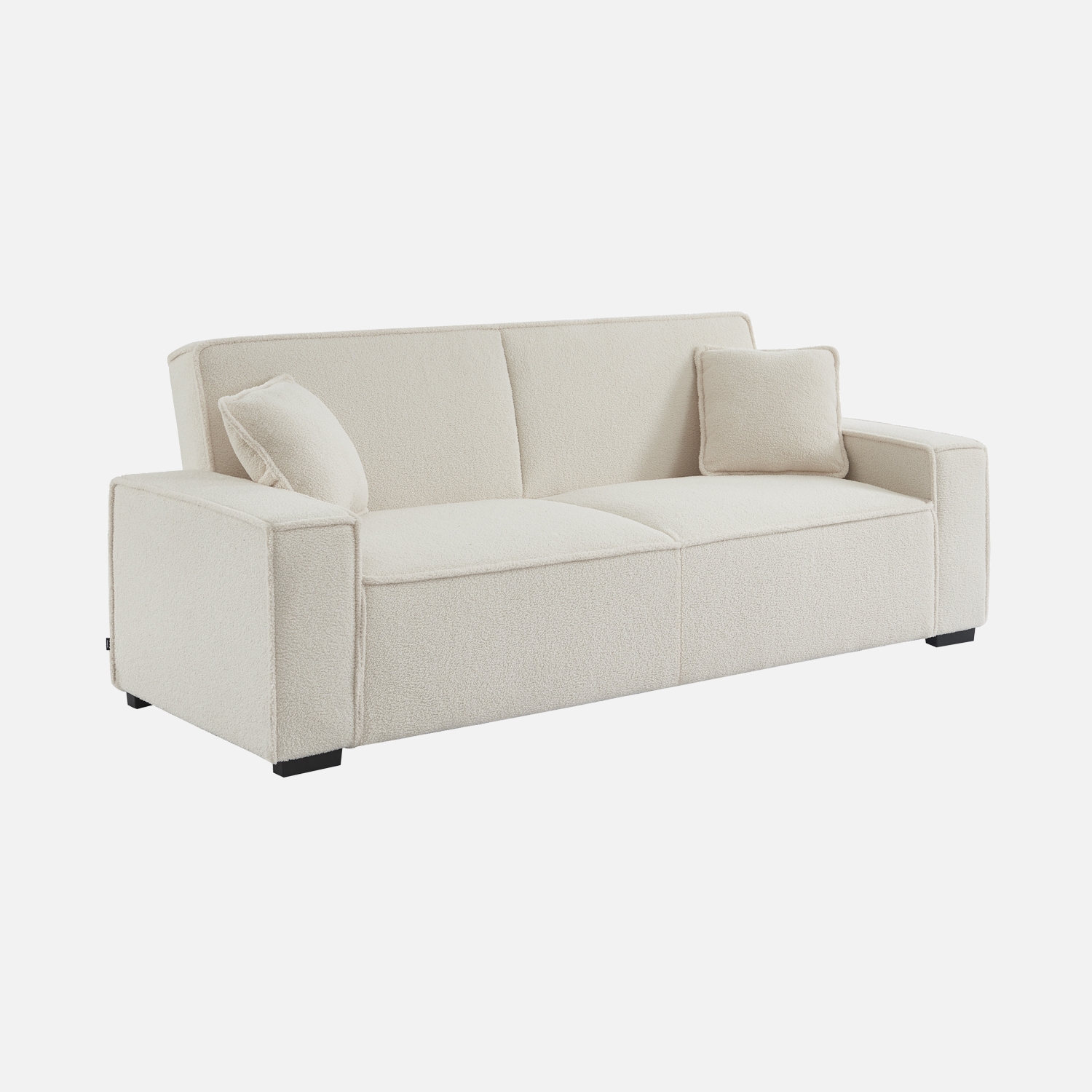 sweeek - Sofá cama de borreguito, 3 plazas  , Feel borreguito , 231x96x80