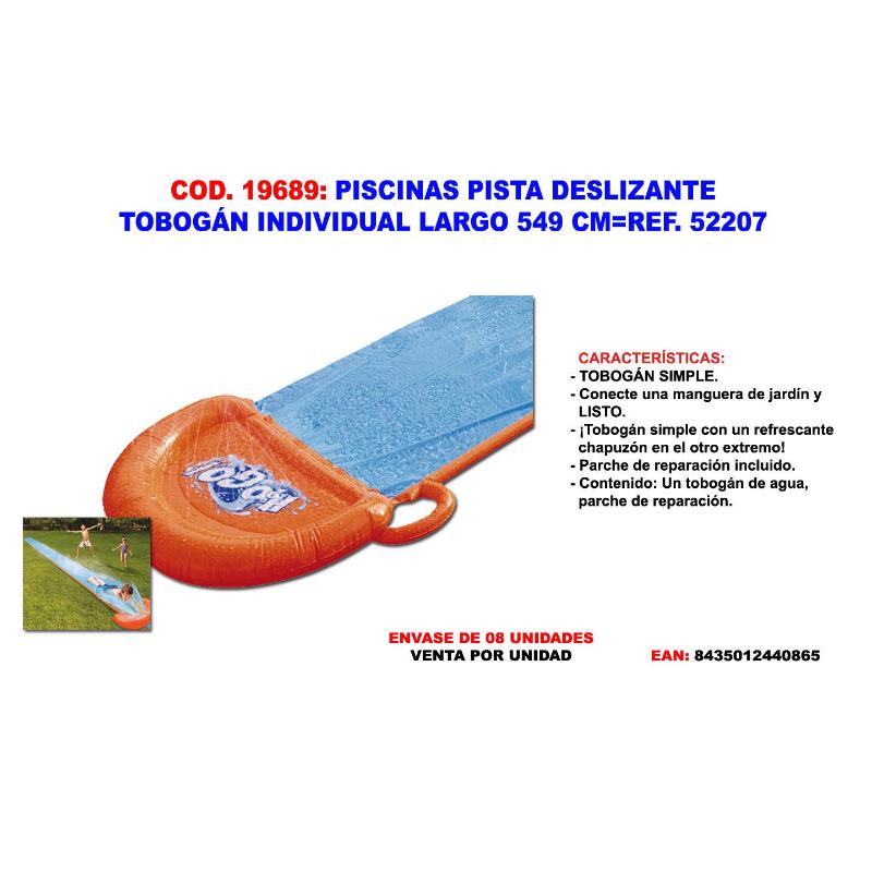 Piscinas pista deslizante tobogan individual largo 549 cm 52207