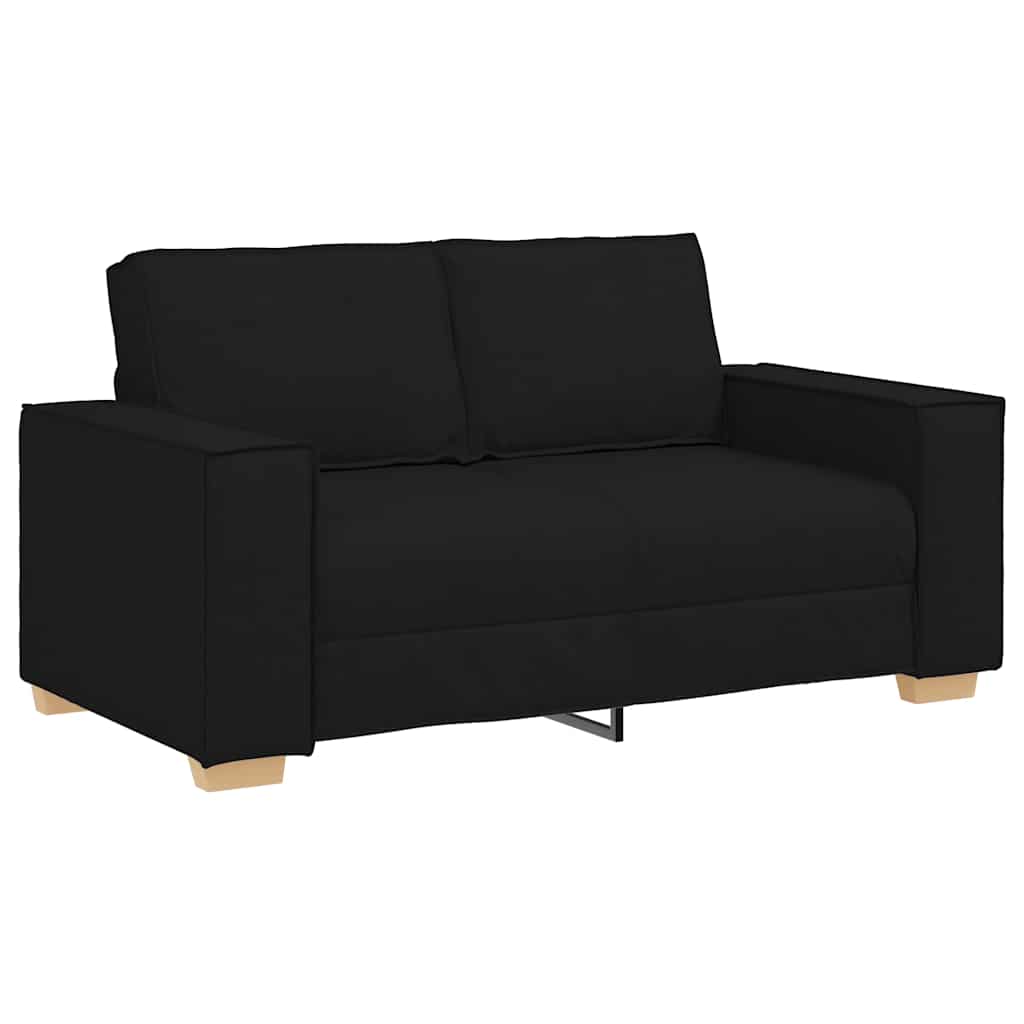 vidaXL Sofá de 2 plazas de tela negra, 160x78x84 cm