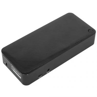 Targus - Docking USB-C universal DOCK182EUZ con 2 puertos DisplayPort 1.2a para doble pantalla 4K, 2× USB 3.0 y carga integrada, color negro/blanco