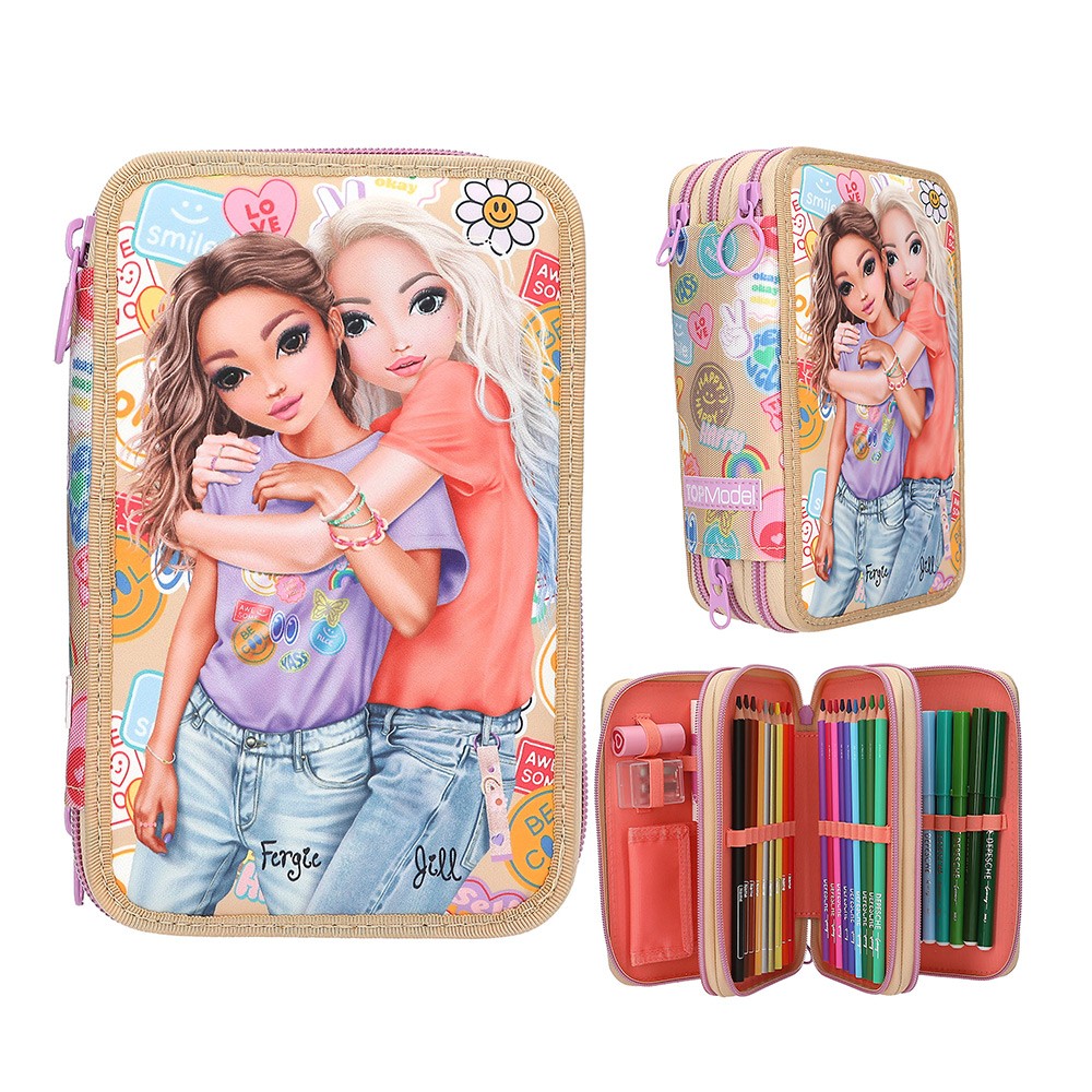 Top Model Estuche Triple Lleno Girl Power.