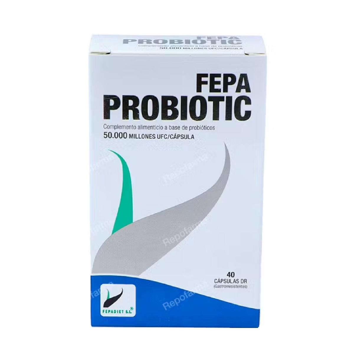 Probioticos  Fepa Probiotic 40 capsulas . 50.000 millones UFC/CAPSULA