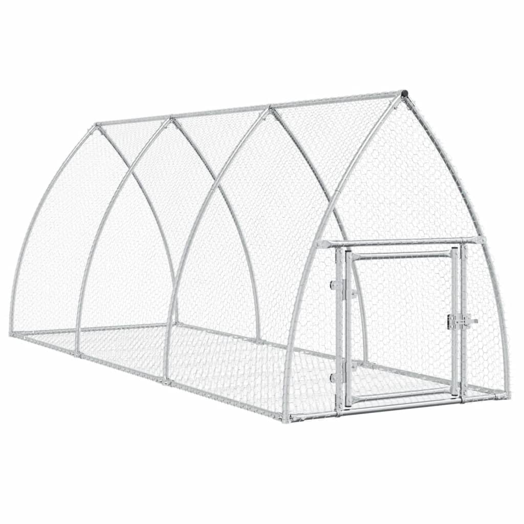 vidaXL Jaula para conejos acero galvanizado plateado Dimensiones 105 x 100 x 120 cm, 105 x 300 x 120 cm, 105 x 600 x 120 cm