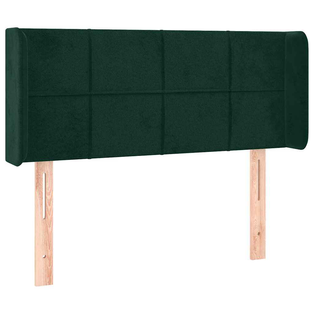 vidaXL Cabecero con LED de terciopelo verde oscuro 103x16x78/88 cm