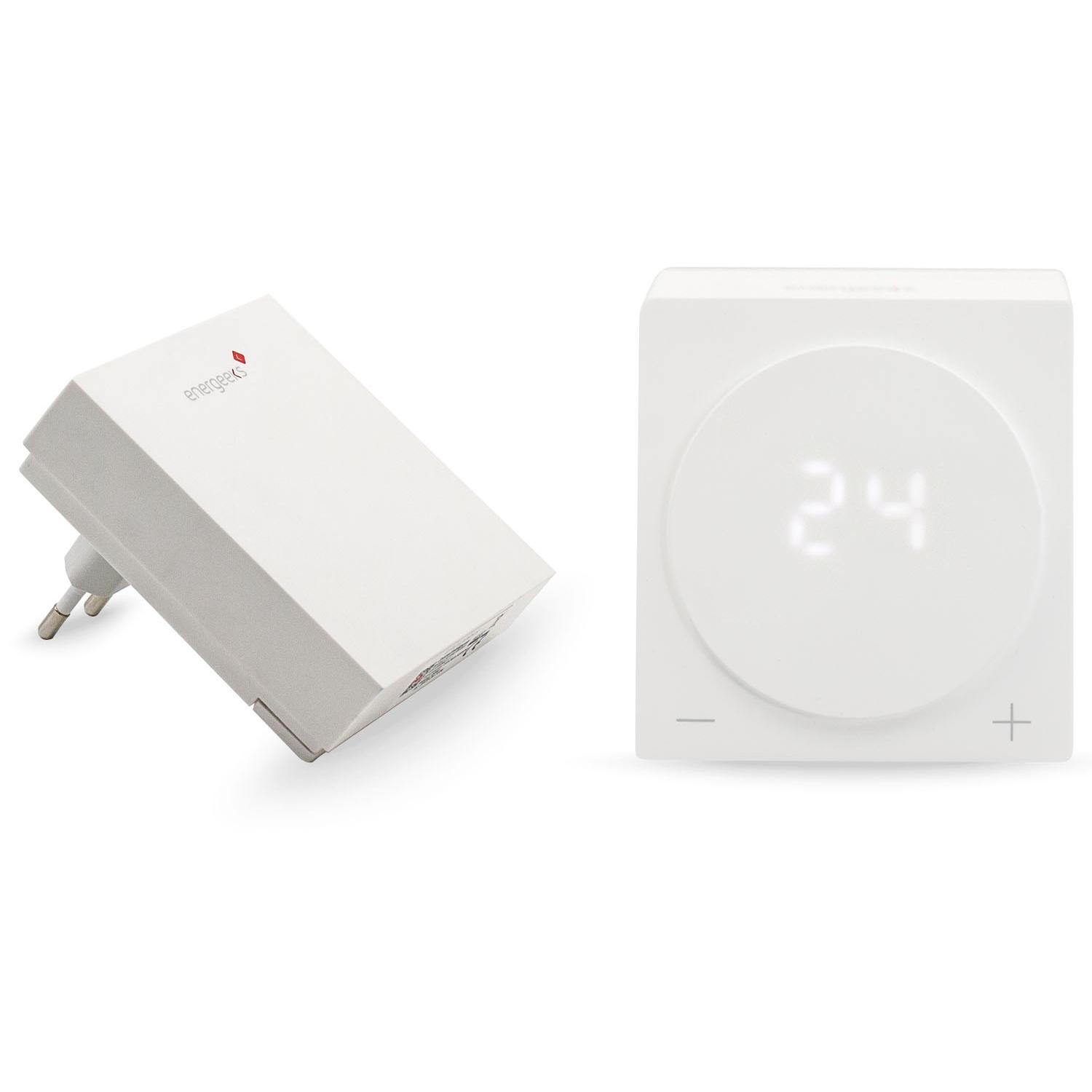 Cronotermostato Domótica Inteligente WIFI Digital Energeeks Blanco para Controlar la Caldera a Distancia compatible con Google Chrome y Alexa