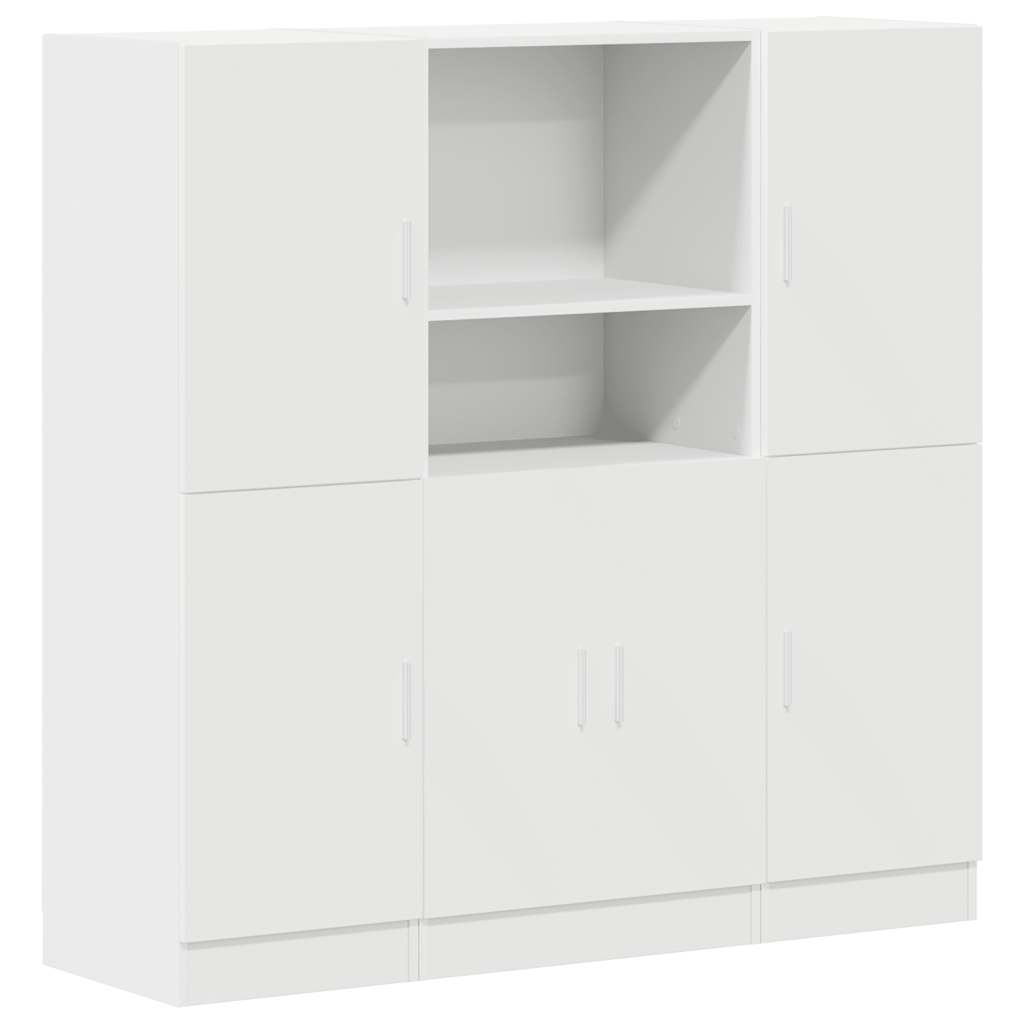 vidaXL Mueble de cocina 3 piezas madera contrachapada blanca