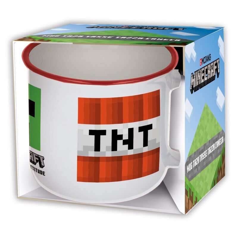 Taza de desayuno Creeper y TNT 400 ml